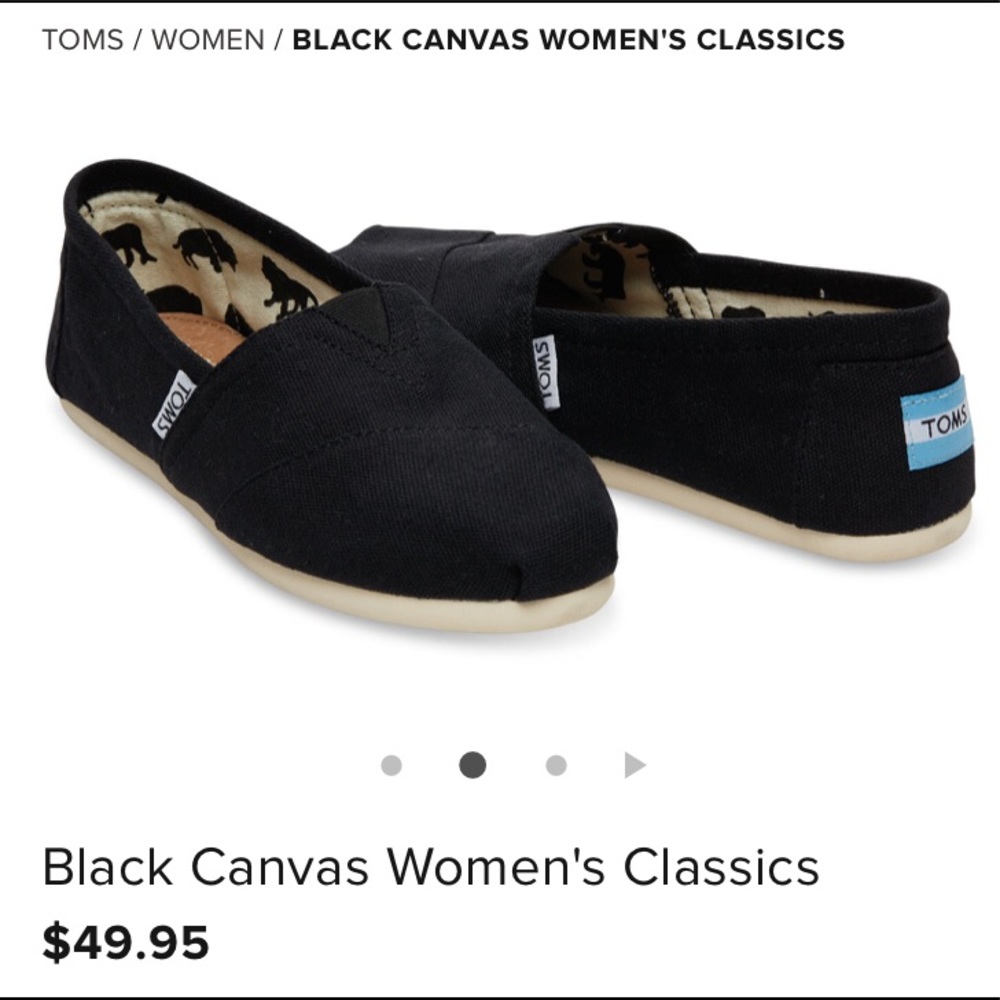 Toms Black Classic Shoes (Size 8)